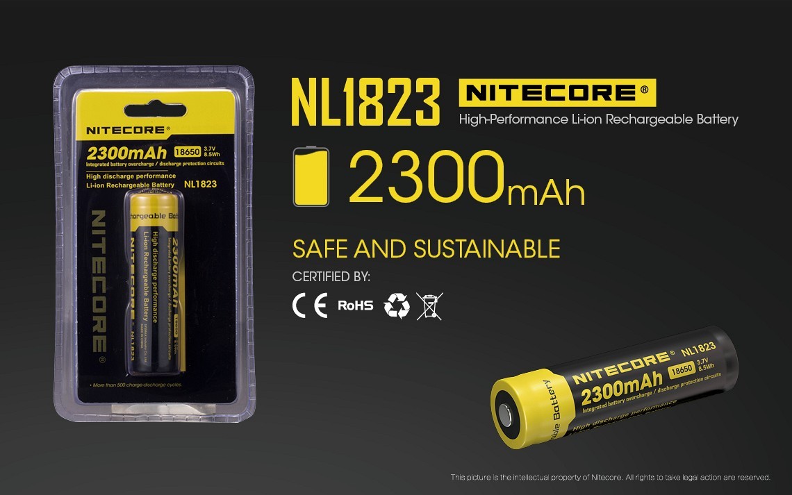 Batterie rechargeable 18650 lithium-ion Nitecore NL1826